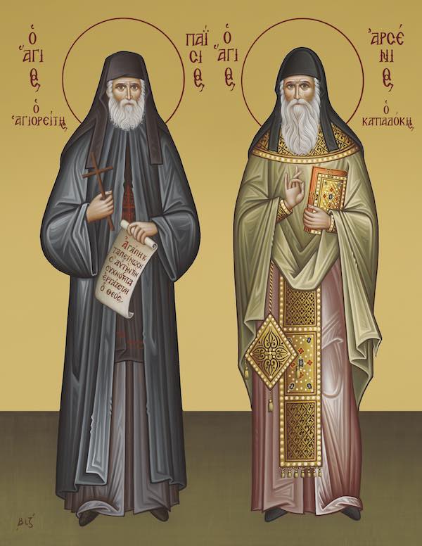 Άγιοι Αρσένιος και Παΐσιος-Σουρωτή Εικόνα Τέμπλου Ιερού Ναού των Αγίων Αρσενίου του Καππαδόκου και Παΐσίου του Αγιορείτου
